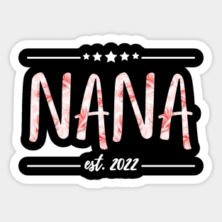 Nana Est 2022, floral Print Sticker